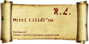 Mittl Liliána névjegykártya
